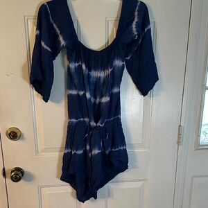 Blue Tie-Dye Romper
